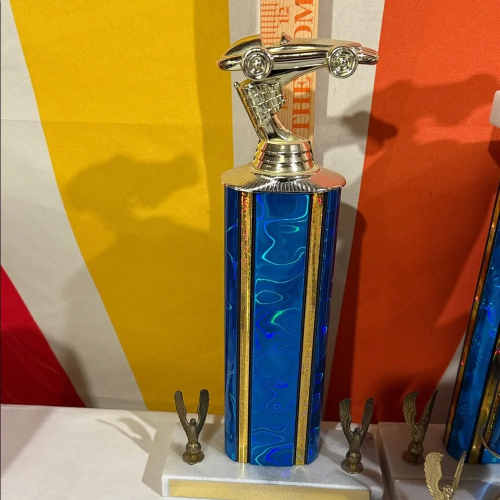 Blue and Gold car Trophies-assorted